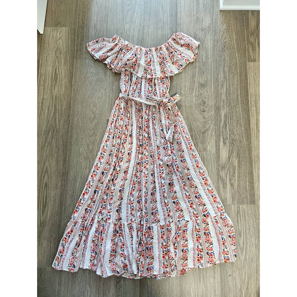 Margaux Riviera Boho Floral Bohemian Chic Resort Wear Coastal Luxe Maxi Dress L - Picture 6 of 11